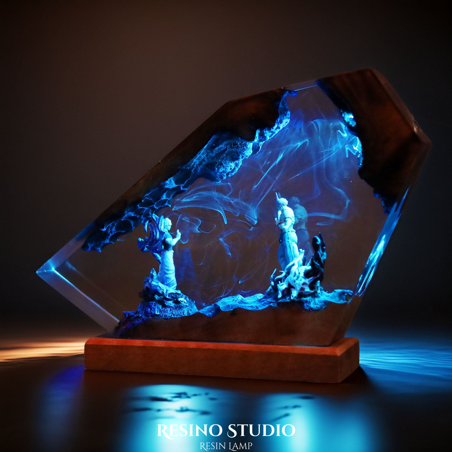 Gojo vs Sukuna Resin Lamp, Wood Resin Lamp