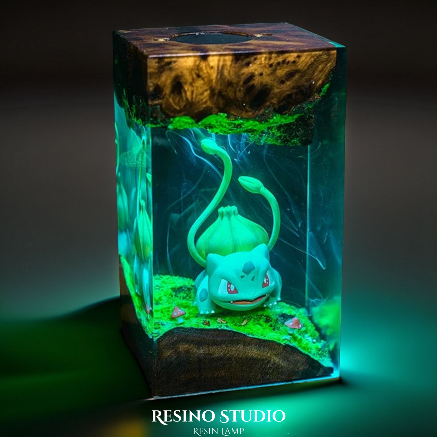 Bulbasaur Resin Lamp, Handmade Anime Lamp
