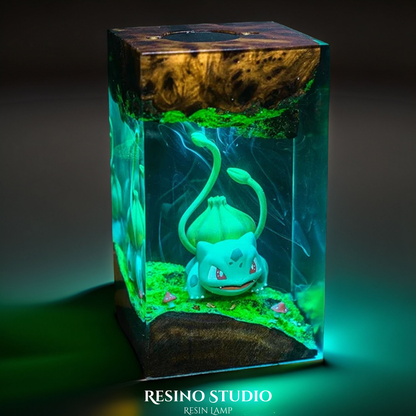 Bulbasaur Resin Lamp, Handmade Anime Lamp