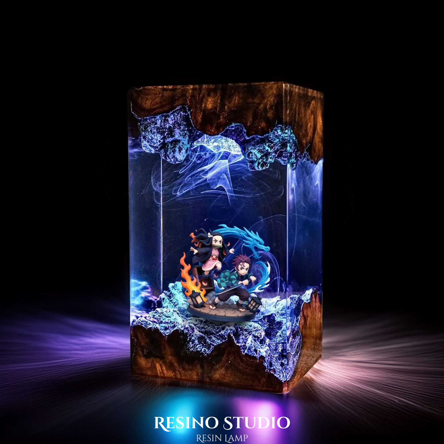 Tanjiro & Nezuko Resin Lamp V2, Anime LED Night Light