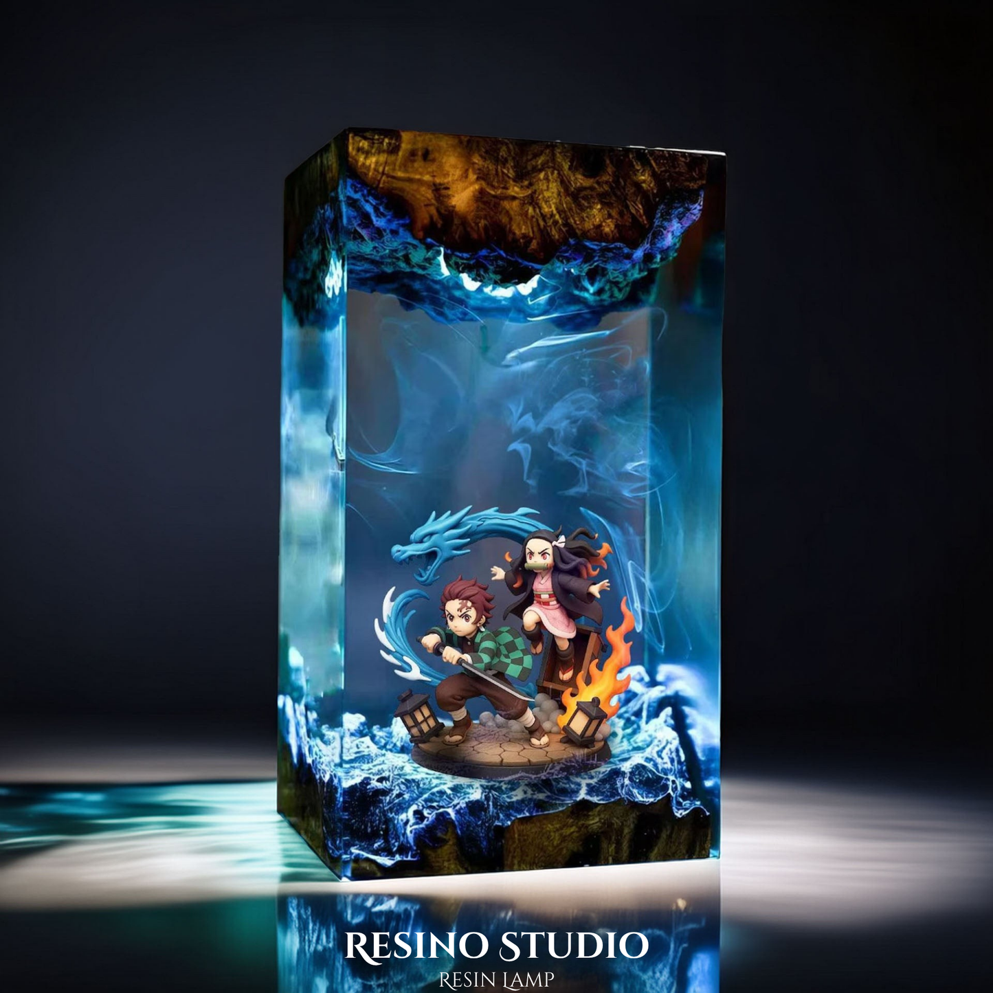 Tanjiro & Nezuko Resin Lamp V2, Anime LED Night Light