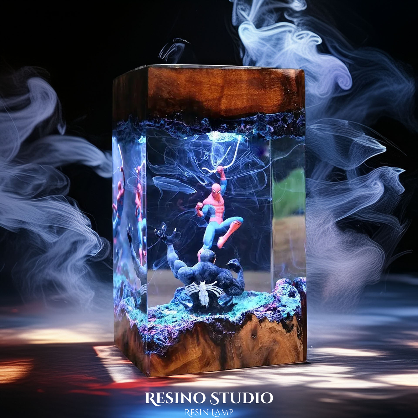 Spider-Man vs Venom Resin Lamp, Superhero Resin Lamp