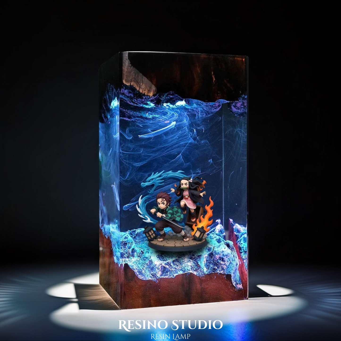 Tanjiro & Nezuko Resin Lamp V2, Anime LED Night Light