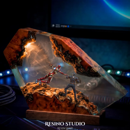 Iron Man and Captain America Resin Lamp, Marvel Night Light
