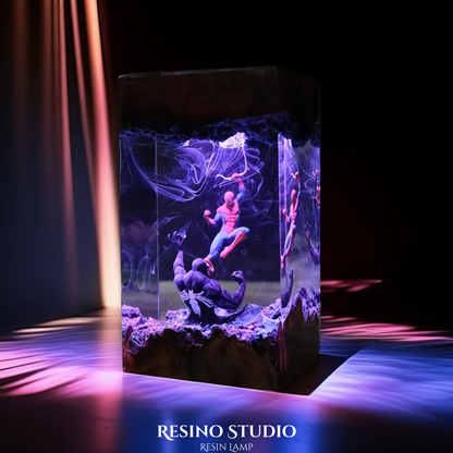 Spider-Man vs Venom Resin Lamp, Superhero Resin Lamp