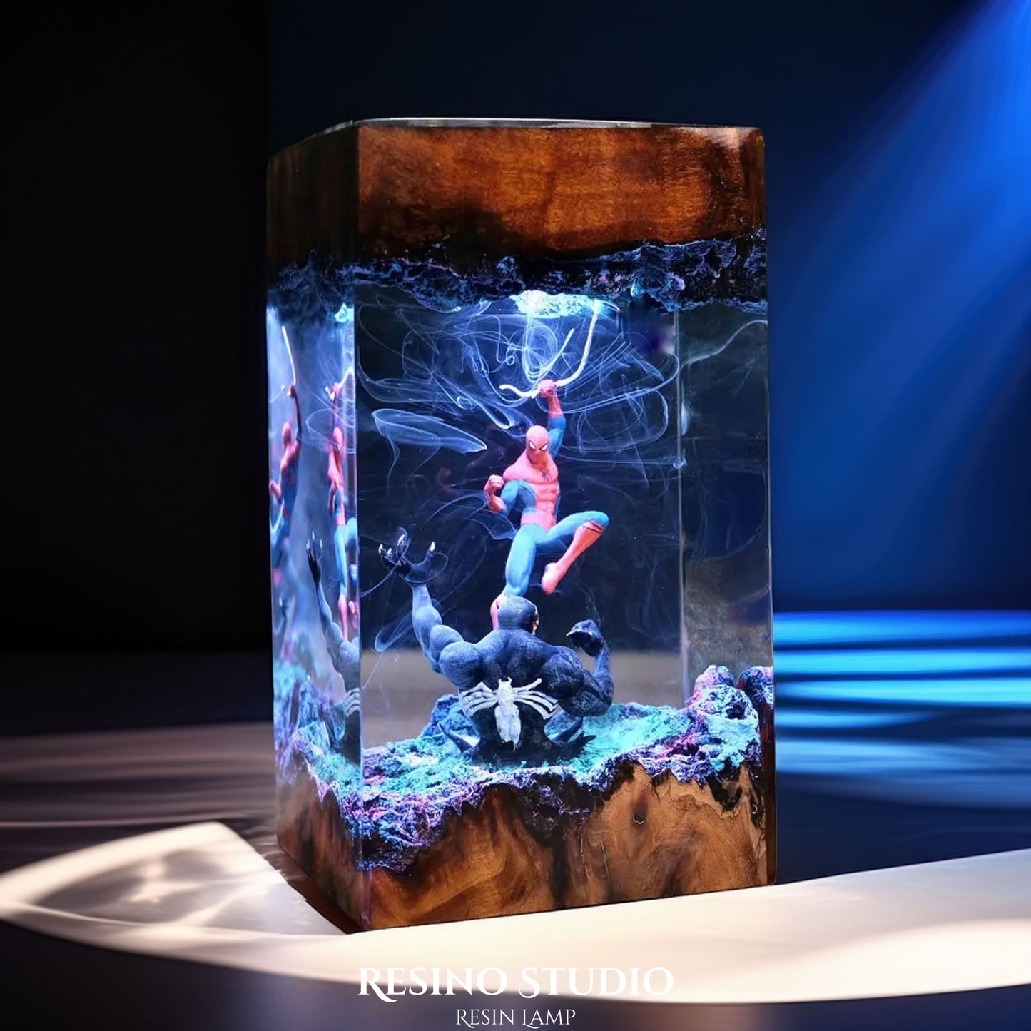 Spider-Man vs Venom Resin Lamp, Superhero Resin Lamp
