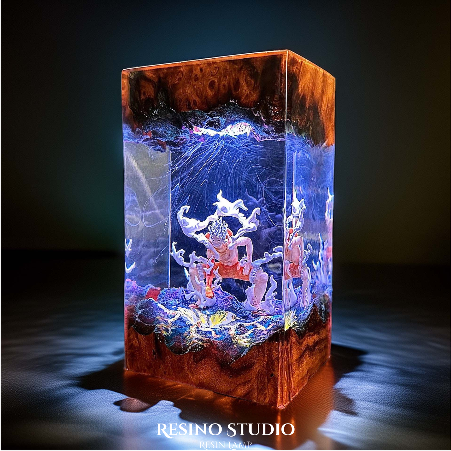 Monkey D Luffy Resin Lamp, Wood Resin Lamp