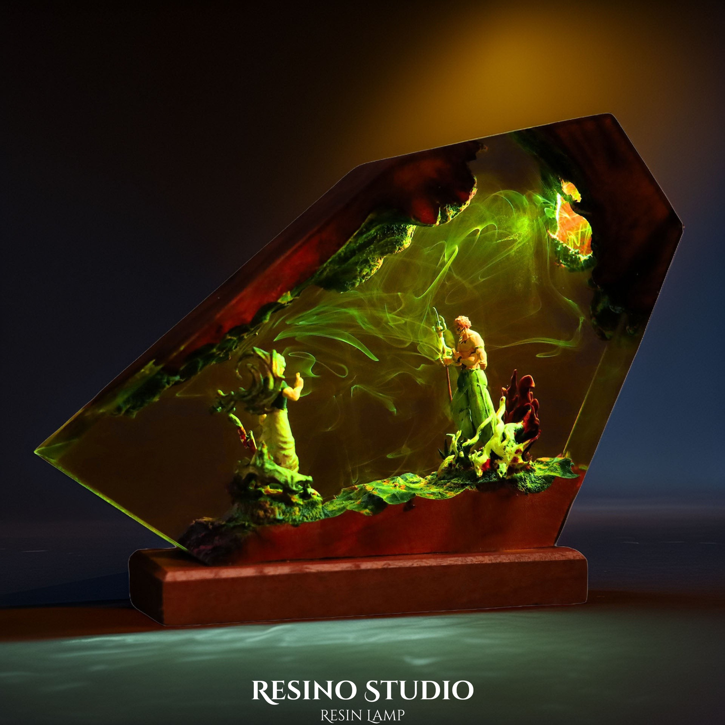 Gojo vs Sukuna Resin Lamp, Wood Resin Lamp