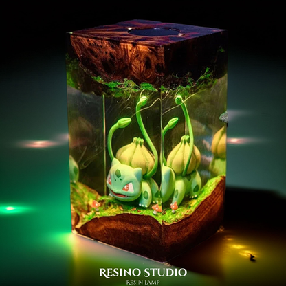 Bulbasaur Resin Lamp, Handmade Anime Lamp