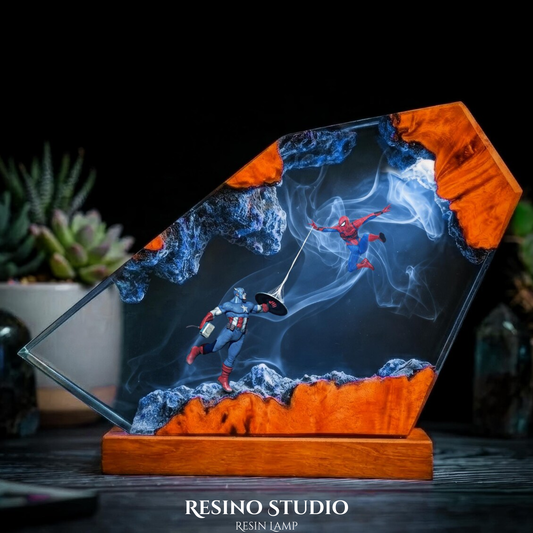 Spider-Man vs Captain Resin Lamp, Marvel Night Light