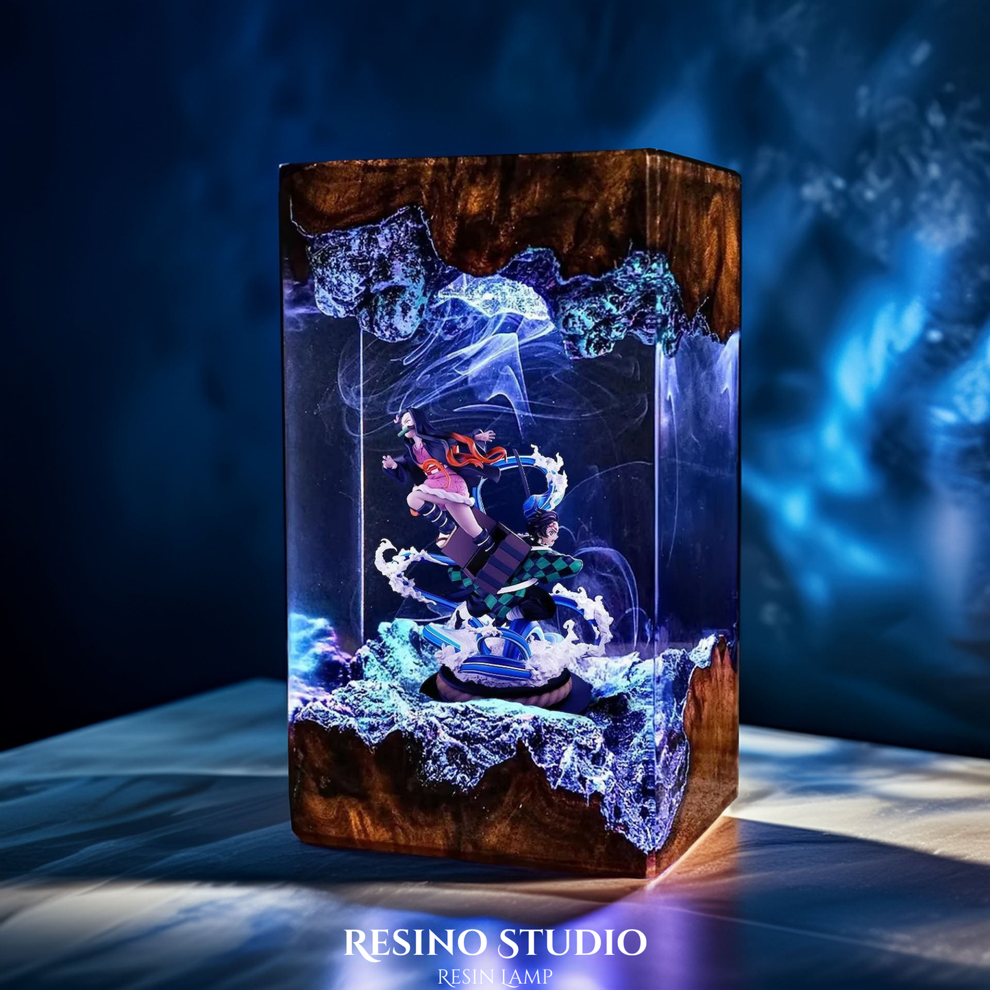 Tanjiro & Nezuko Resin Lamp V4, Room Decor Gift for Fans