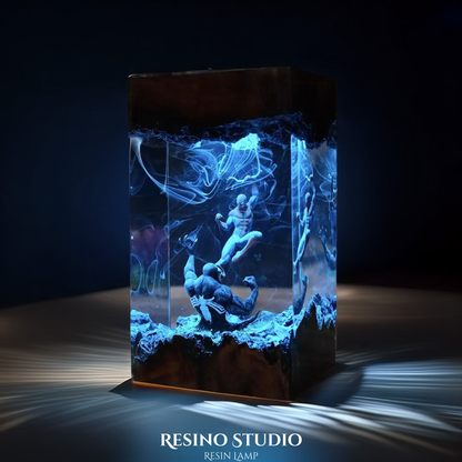 Spider-Man vs Venom Resin Lamp, Superhero Resin Lamp