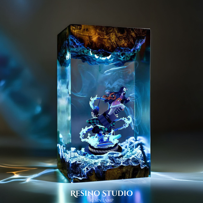 Tanjiro & Nezuko Resin Lamp V4, Room Decor Gift for Fans