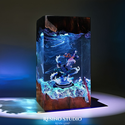 Tanjiro & Nezuko Resin Lamp V4, Room Decor Gift for Fans