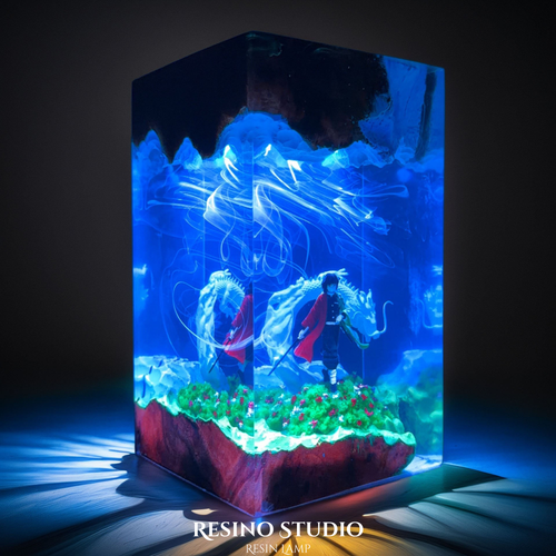 Giyu Tomioka Resin Lamp, Room Decor Gift for Fans