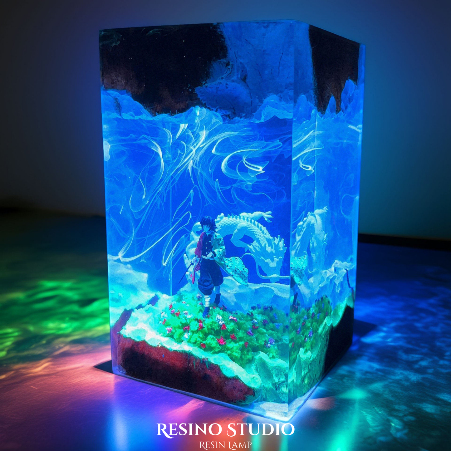 Giyu Tomioka Resin Lamp, Room Decor Gift for Fans