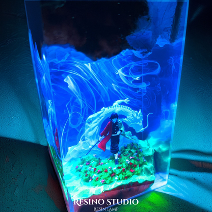 Giyu Tomioka Resin Lamp, Room Decor Gift for Fans