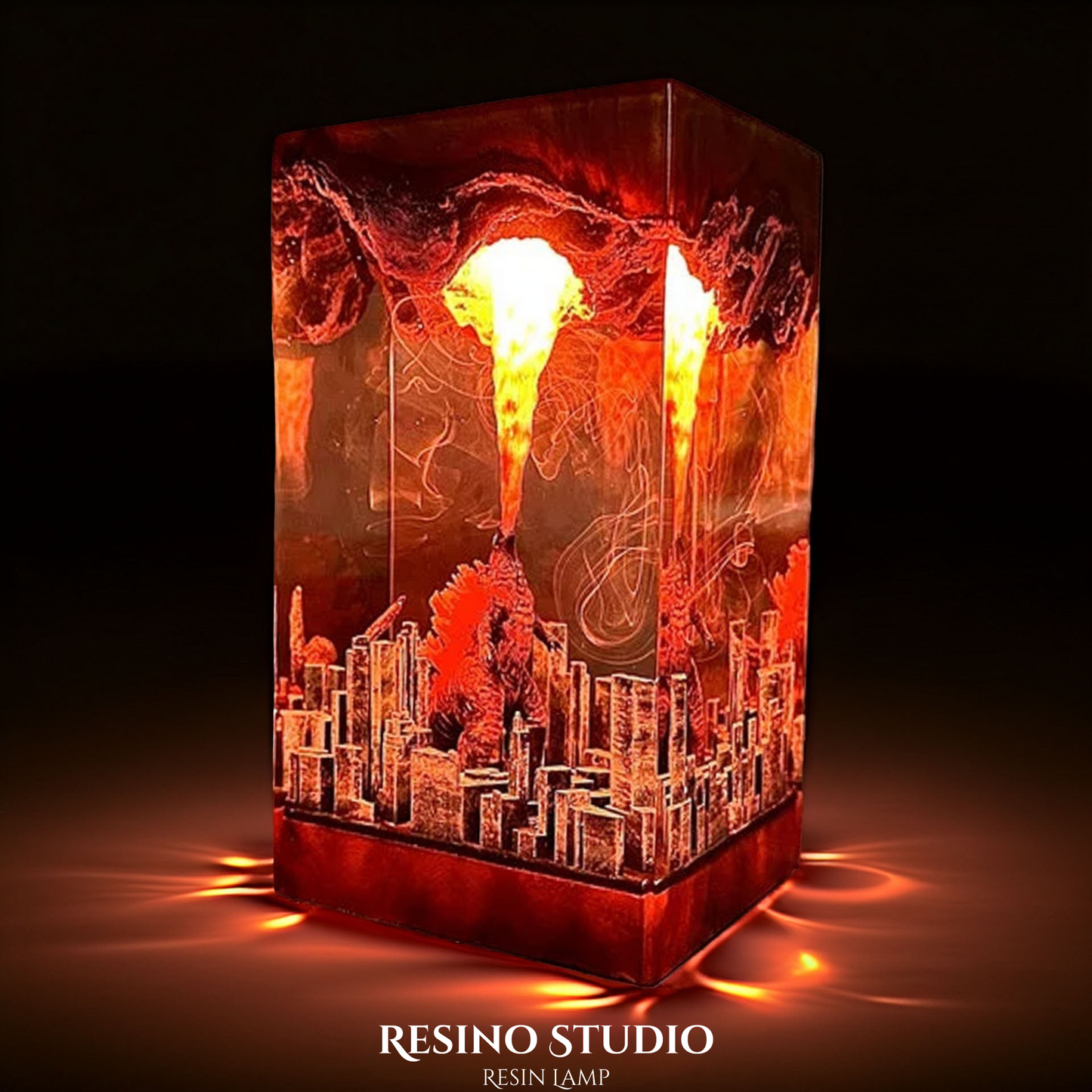 Godzilla Atomic Breath Resin Lamp , Movie Resin Lamp