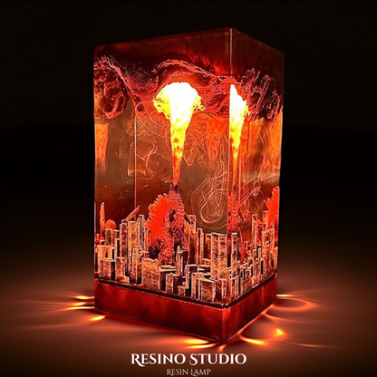 Godzilla Atomic Breath Resin Lamp , Movie Resin Lamp