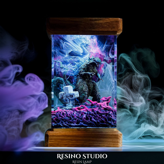 Godzilla Wrath Resin Lamp , Movie Resin Lamp