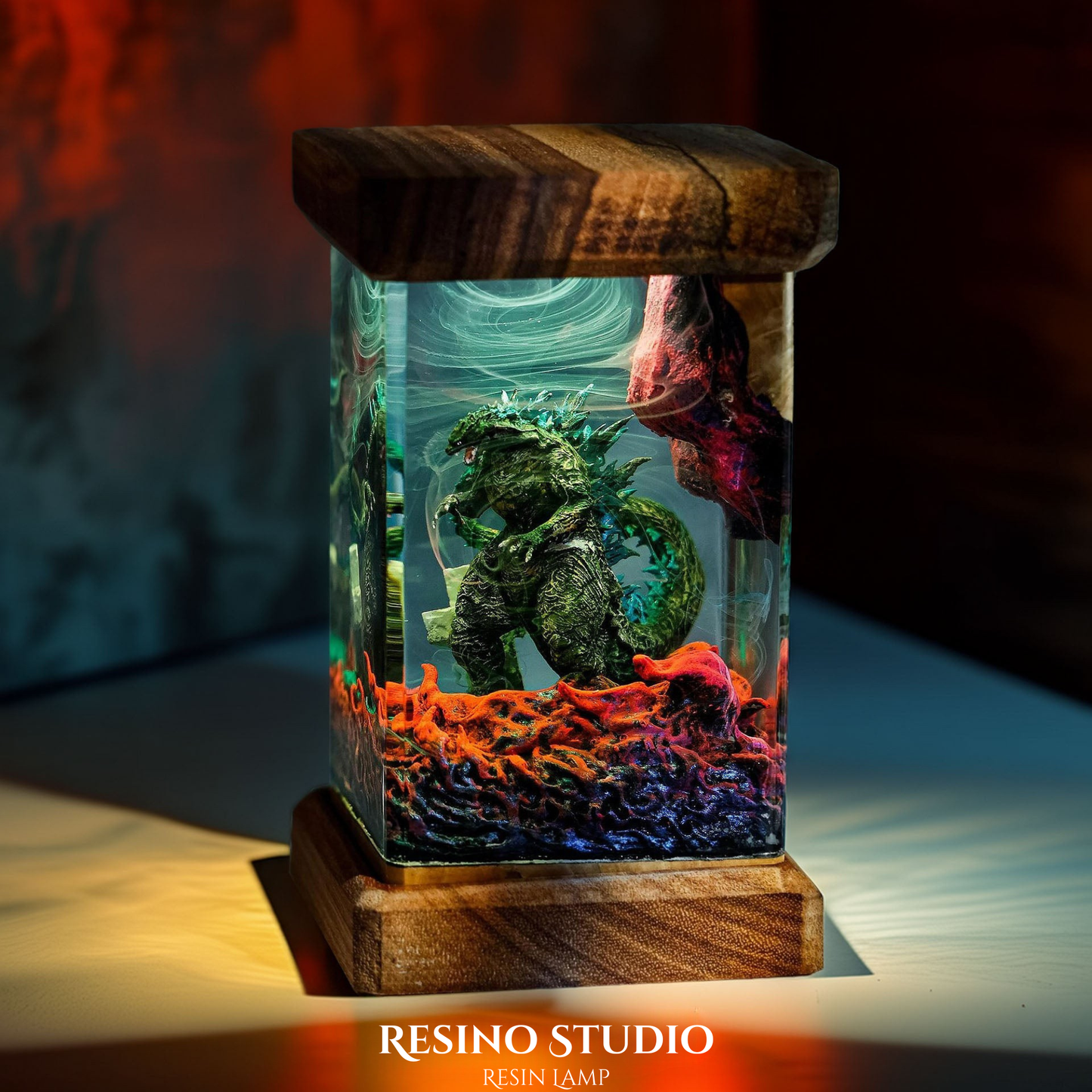 Godzilla Wrath Resin Lamp , Movie Resin Lamp