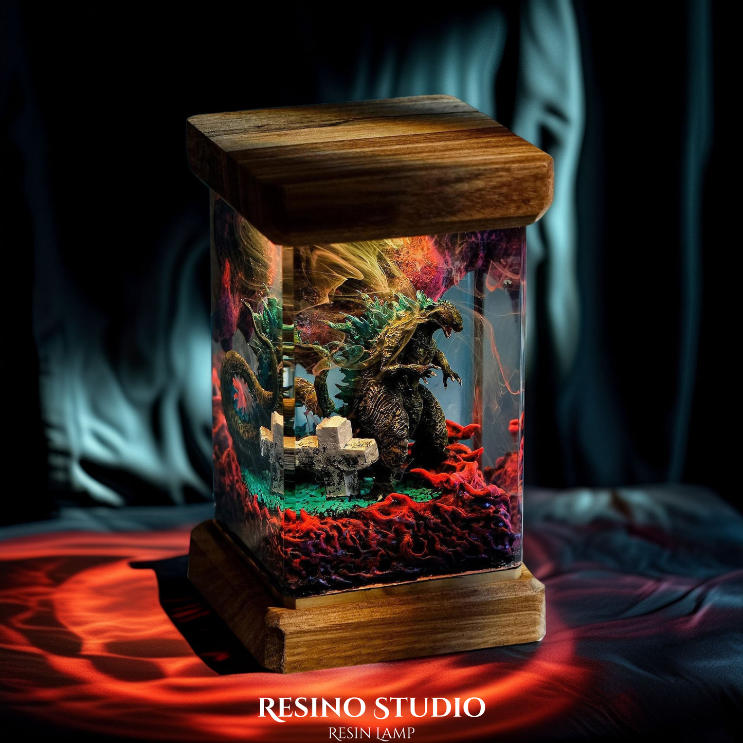 Godzilla Wrath Resin Lamp , Movie Resin Lamp