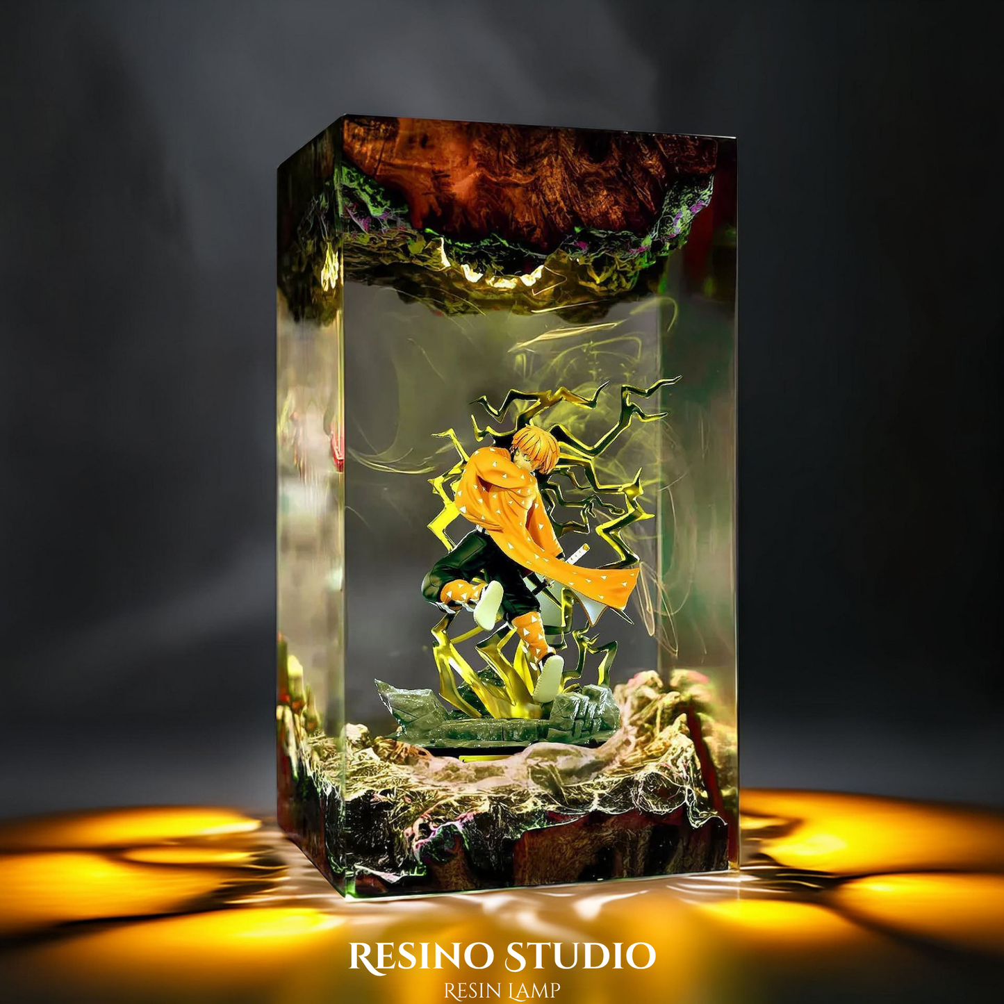 Zenitsu Resin Lamp, Anime LED Resin Light