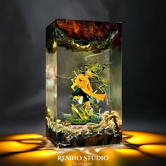 Zenitsu Resin Lamp, Anime LED Resin Light