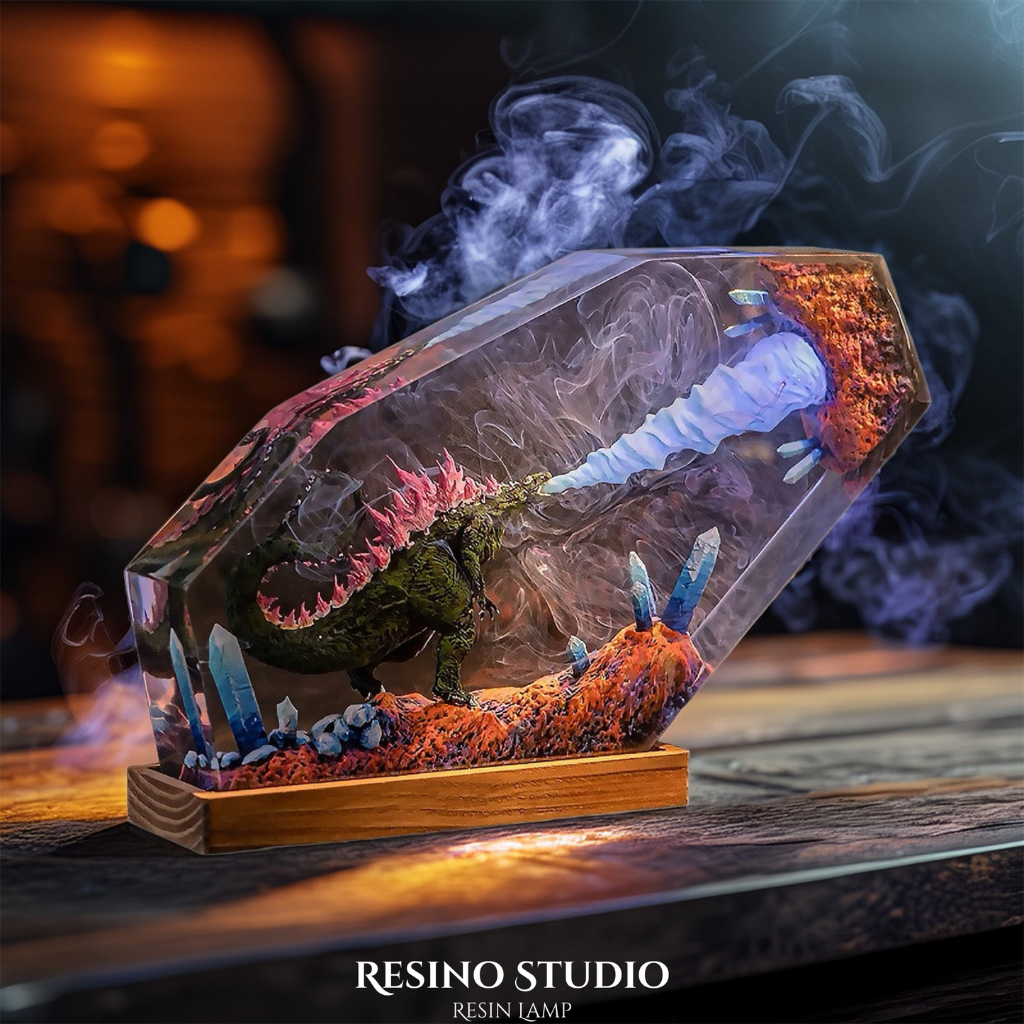 Godzilla Wrath Resin Lamp V2, Movie Resin Lamp
