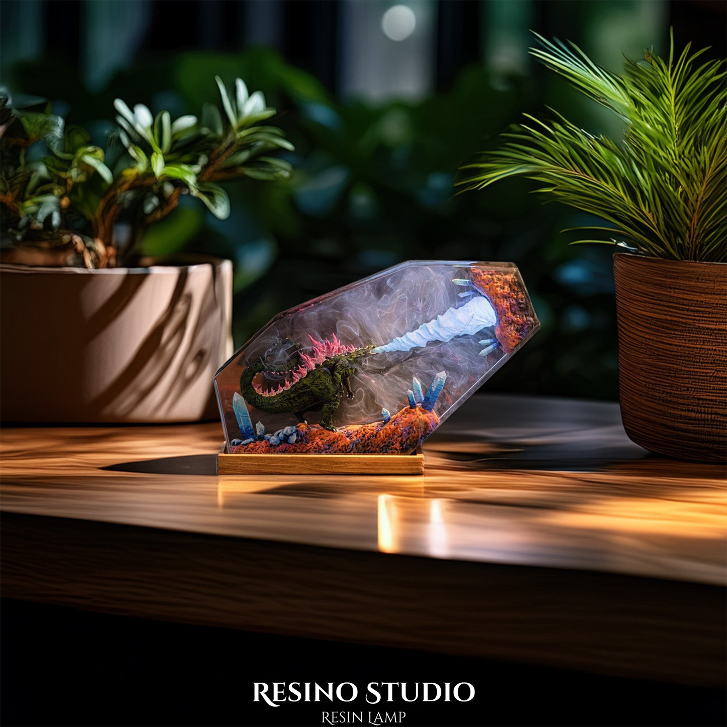 Godzilla Wrath Resin Lamp V2, Movie Resin Lamp