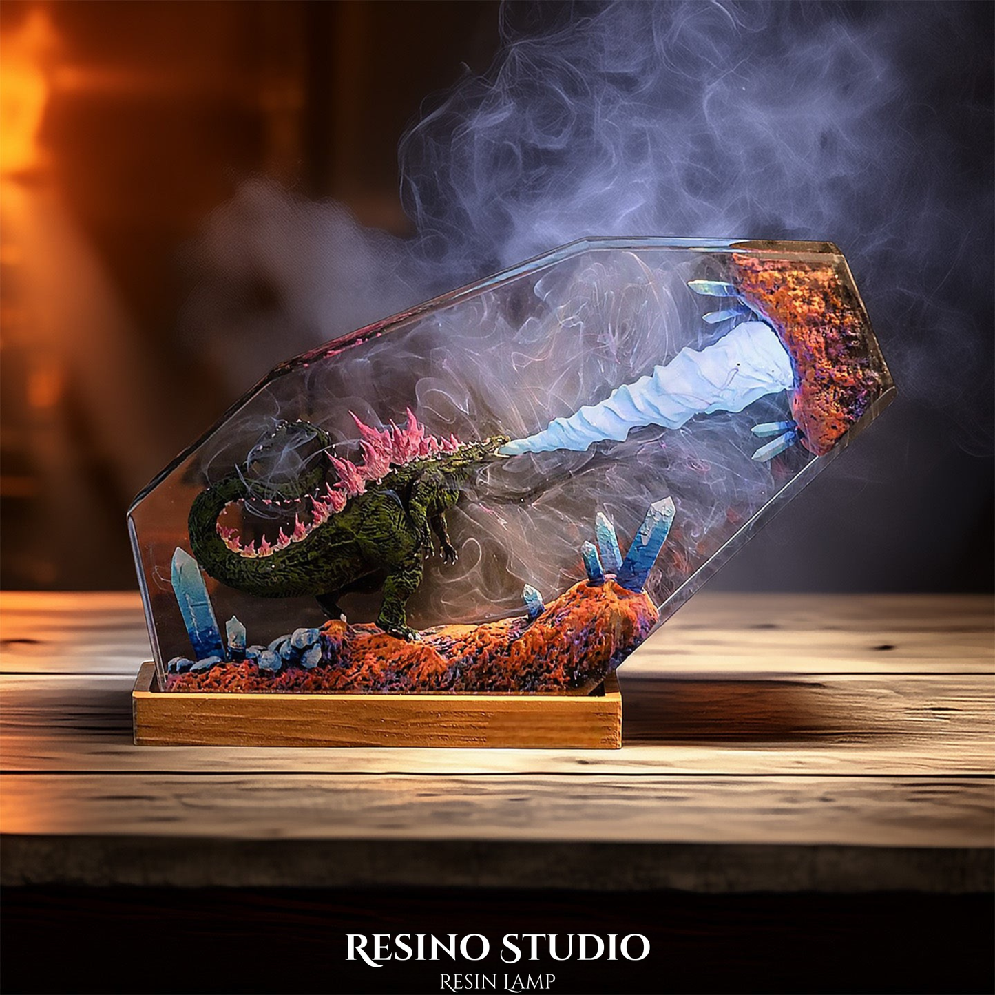 Godzilla Wrath Resin Lamp V2, Movie Resin Lamp