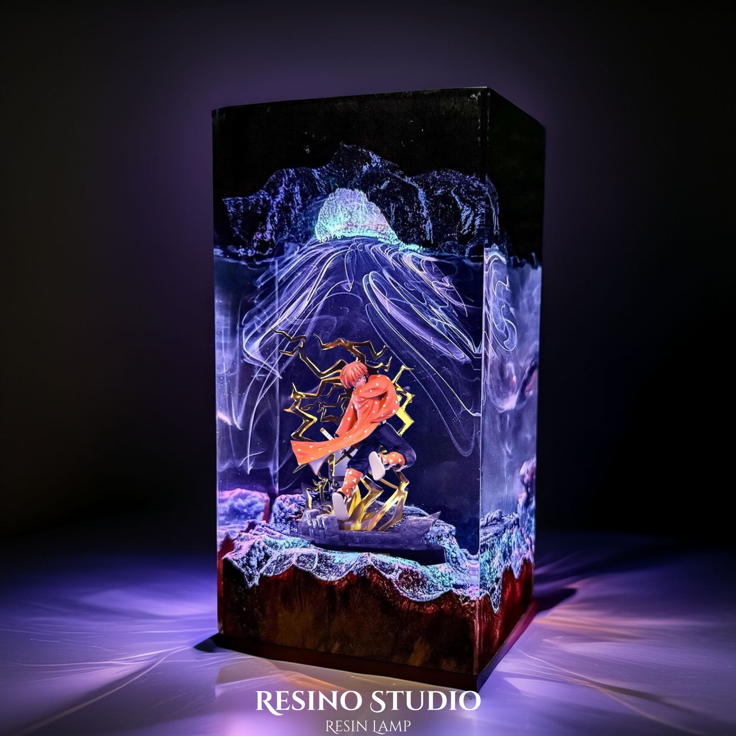 Zenitsu Resin Lamp, Anime LED Resin Light