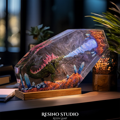 Godzilla Wrath Resin Lamp V2, Movie Resin Lamp
