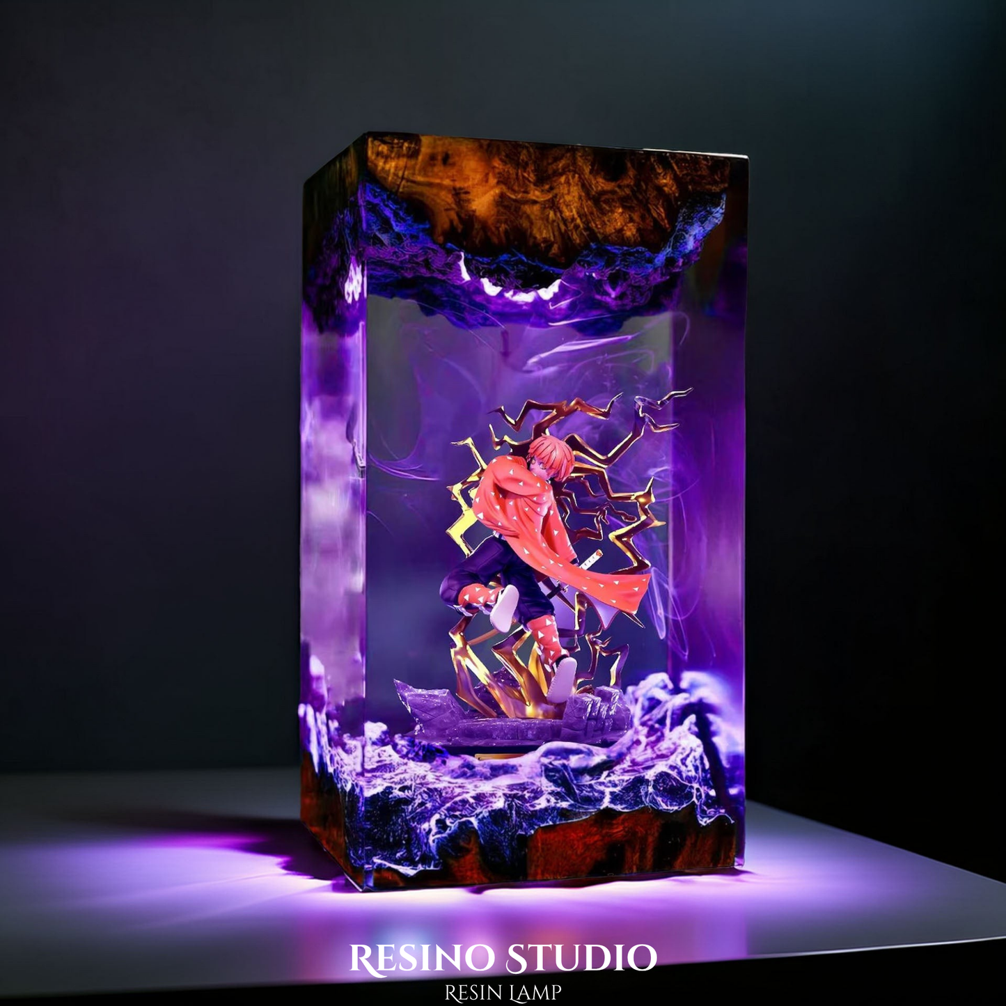 Zenitsu Resin Lamp, Anime LED Resin Light